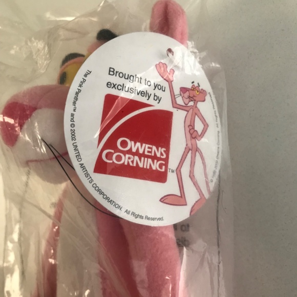 Vintage 2002 Pink Panther Stuffed Toy Owen’s Corning Exclusive NWT - Picture 3 of 5